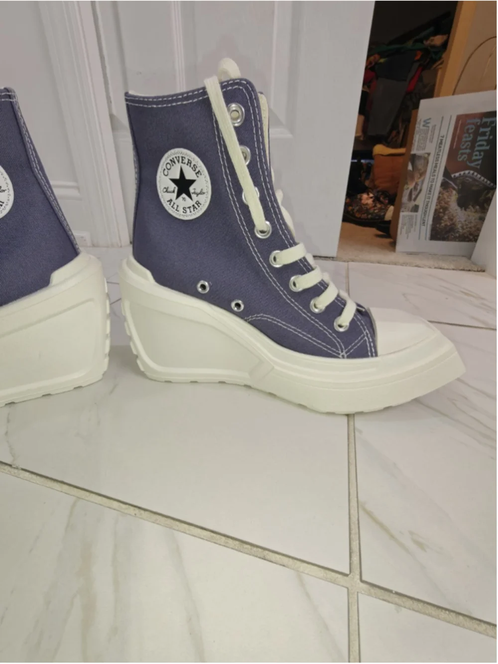 Converse Chuck 70 De Luxe Wedge 'lavender Ash' Women's Shoe New W/o Box Size 5.5